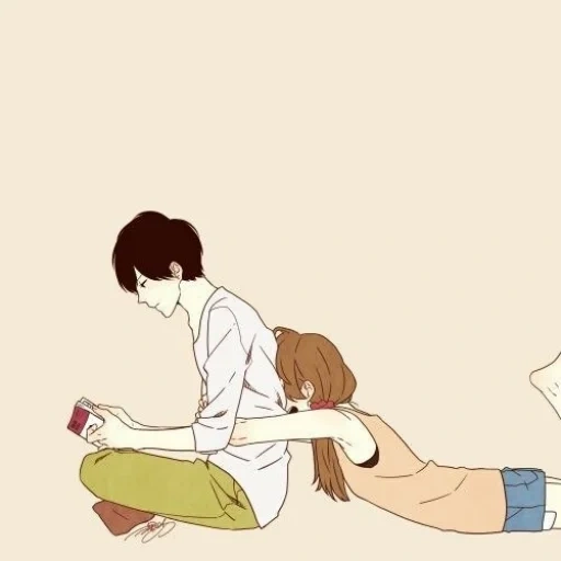 picture, manga of a couple, anime couples, anime pair drawing, anime guy girl is fooling around