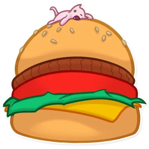 бургер срисовки, бургер мультяшный, бургер иллюстрация, еда срисовки бургер, гамбургер мультяшный