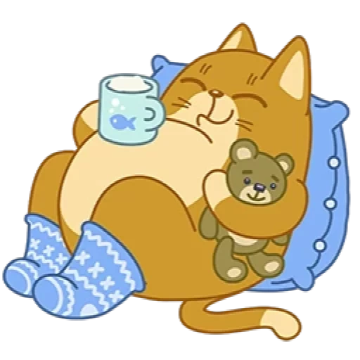 gatto, teodoro gatto, gatto pigro, gatto del cartone animato dorme