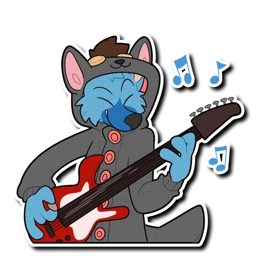 аниме, гитара, гитара логотип, собака гитарой клипарт, зверополис красная панда