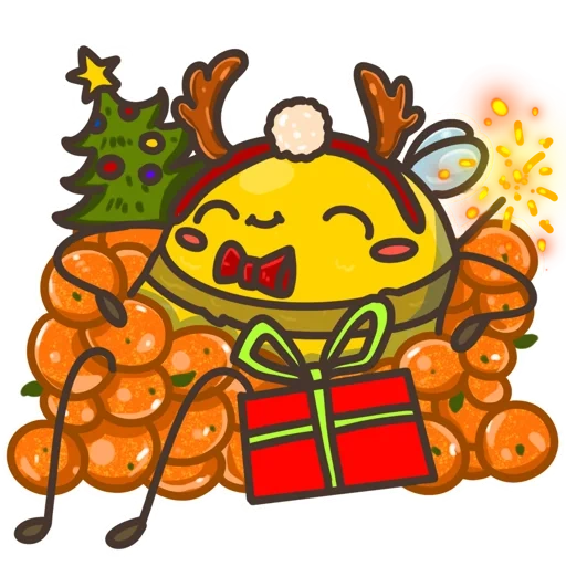 clipart, ano novo, gudetama natal, milk mocha christmas, feliz natal kawaii