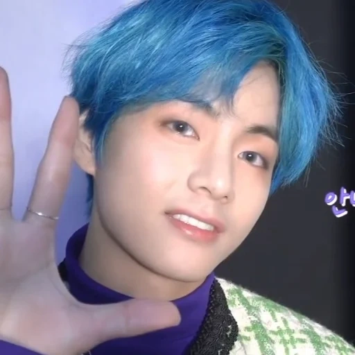 kim tae hyung, kim tae hyun, taehyung bts, boys di bangtan, tae hyung dai capelli blu