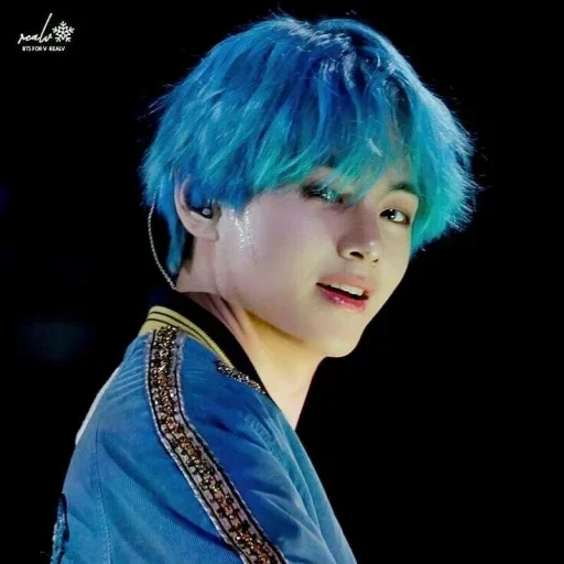 tae hyung, tai heng bts, kim tae hyun, tai heng blue hair, capelli blu di taiheng