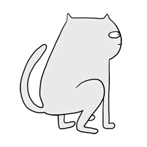 katze, der kater, die katze sitzt eine kontur, lustige katzen skizzieren, stick cat simon