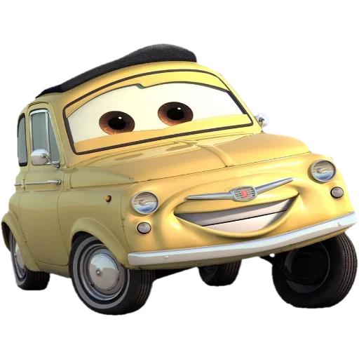 cars 2, cars of luigi, disney cars, characters of the wheelbarrow, walks with a white background