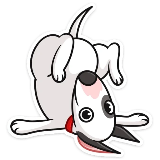 tucker, tallo taurino, perro de dibujos animados blanco