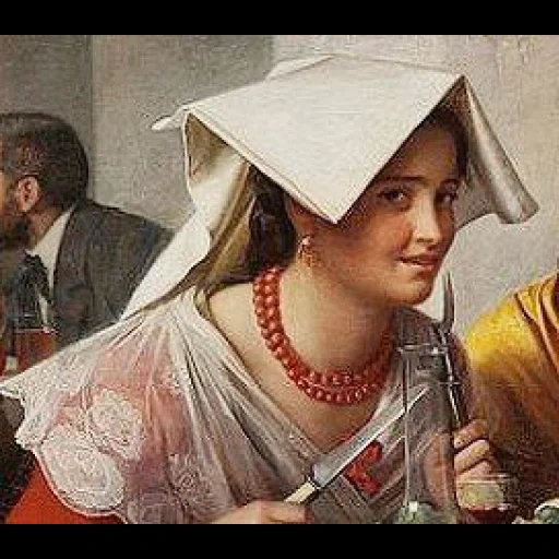 карл блох, иллюстрация, живопись женщины, карл блох-carl bloch(1834-1890, карл генрих блох в римской остерии 1872 дания