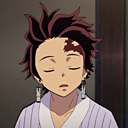 tanjiro, karakter anime, tanjiro adalah wajah yang lucu, anime tanjiro kamado, avatar tanjiro kamado