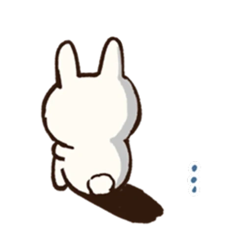 a rabbit, кролик рисунок, наклейка кролик, анимированные японские смайлы, анимированные японские смайлы зайчик