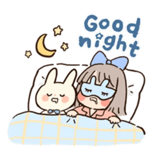 anime, good night, schöne muster, gute nacht kawai, schöne chibi figurenmalerei