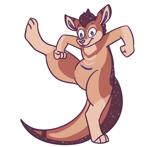 kangourou, émotions furri, kangaroo furri, dessin animé de kangourou, hippey hopper kangaroo