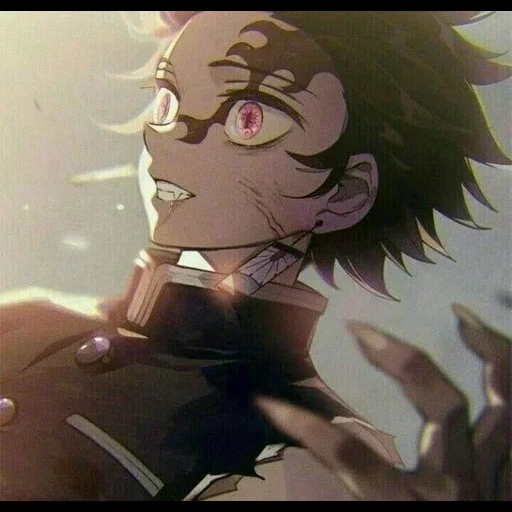 tanjiro, tanjiro kamado, personajes de anime, demonio rey tanjiro, demonios de corte de cuchilla tanjiro demon