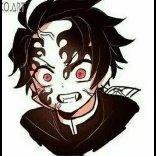 anime seni, anime lucu, gambar anime, demon tanjiro, karakter anime