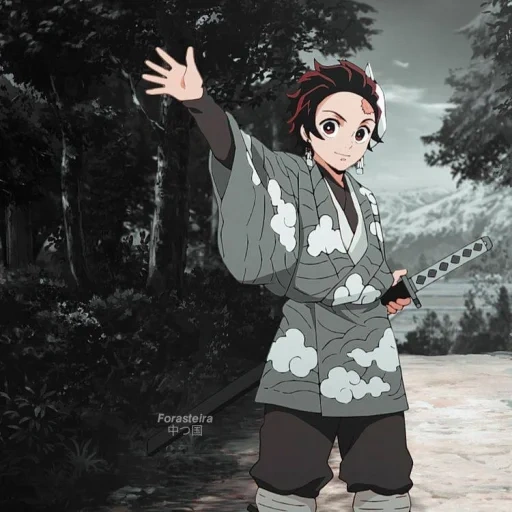 anime, haori tanjiro kamado, kimono tanjiro kamado, demons disséquant la lame d'anime, lame d'anime coupant 2 saison