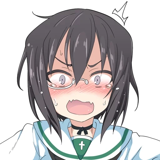 anime art, someone ahegao, anime girls, necessary akhegao, girls und panzer trying to confess