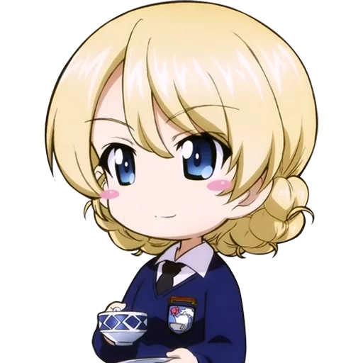 chibi, darjiling anime, maho nishizumi chibi, mädchen und panzer darjiling, mädchen und panzer st glorianer