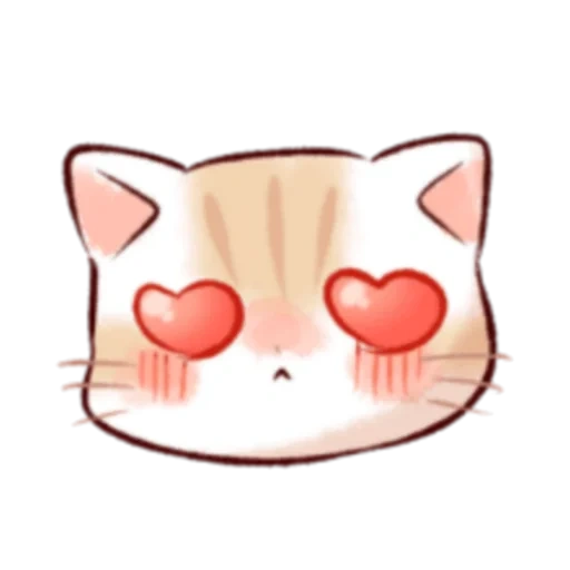 gato, un gato, dibujos de kawaii, lindos dibujos de gatos, un corazón de gato nyastic