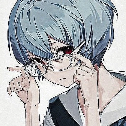 figure, ayanami ray, anime boy, cartoon characters, rei ayanami glasses