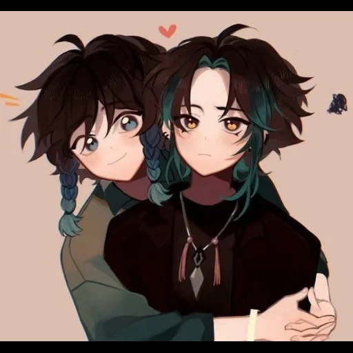 casal de anime, arte de animação, animação fan yi, personagem de anime, padrão de anime bonito