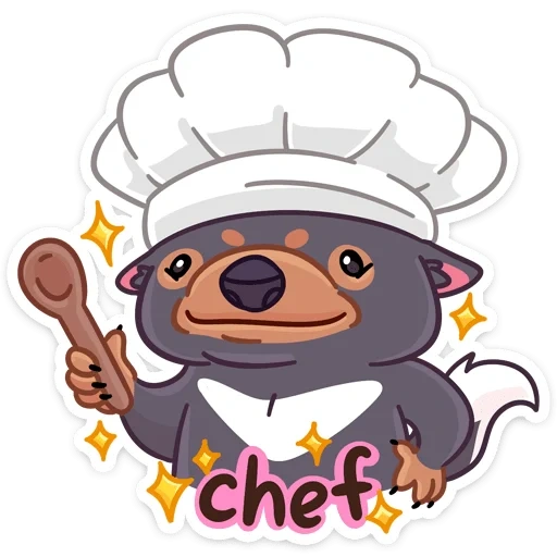 clipart, chef, good cook, cow cook, sweet bear vector