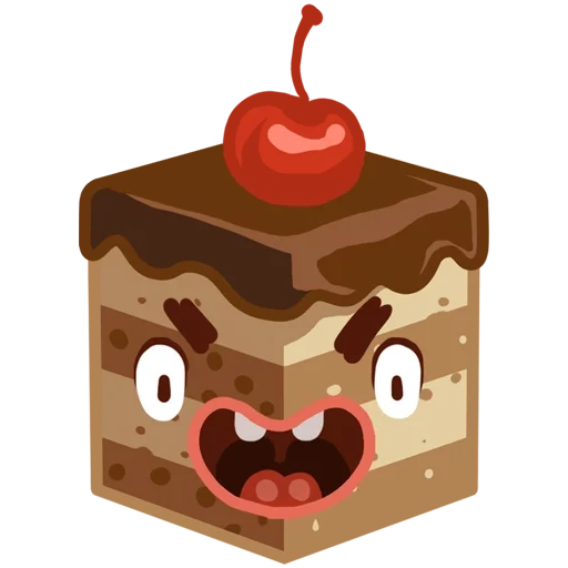 delicious, a piece of cherry cake, cherry cake vector, cartoon piece of cake, a piece of chocolate cake drawing