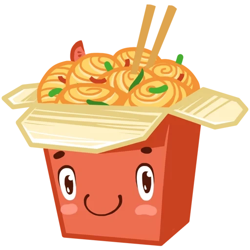 delicious, delicious, smiley lapsha box, lapsha box vector, cartoon noodles box