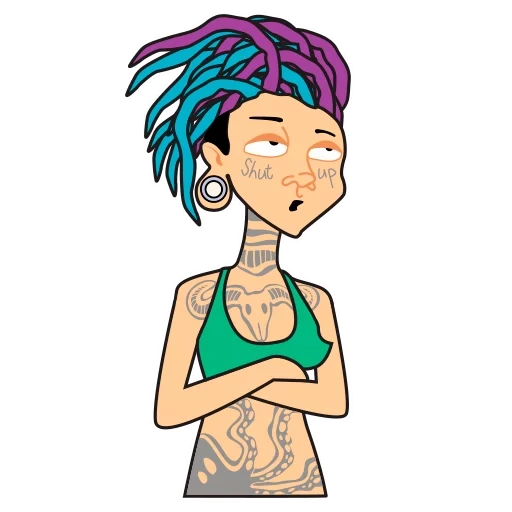 dredami, girl dreadlocks, la fille est dredami, stykers girl tattoo