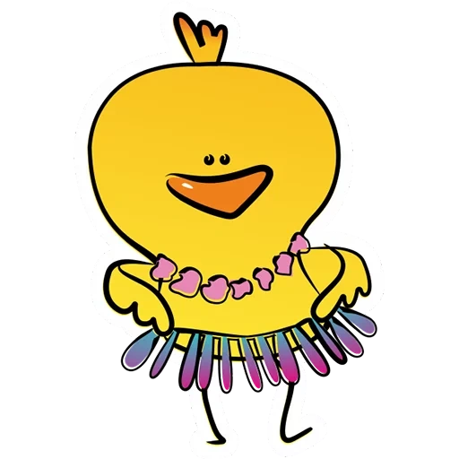 chicken, park zipa, the chicken is dancing, chicken stripes are cute, sticker cute chick