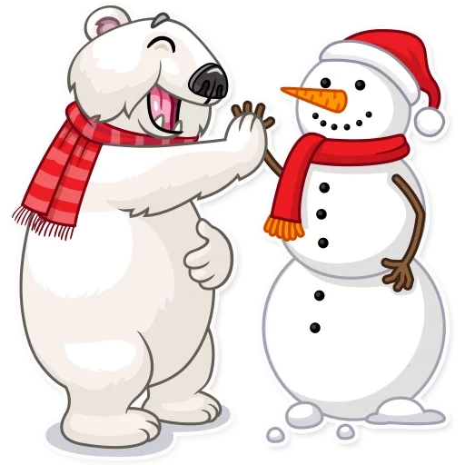 ted frosty, мишка фрости, вектор снеговик, снеговик клипарт, новогодние персонажи белый медведь