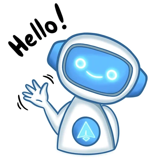 blue robot, pictogram, background-free robot, voice robot, small robot