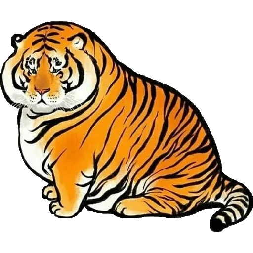 tiger symbol, fat tiger, tiger animal, bu2ma_ins tiger, tiger illustration