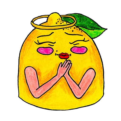 lemon, young woman, lemonchik, stickers lemonchik