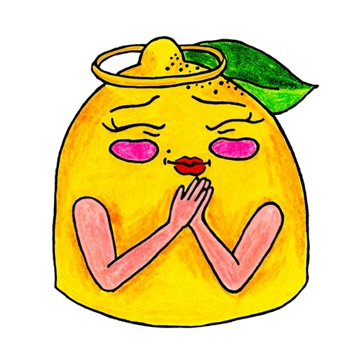 lemon, wanita muda, lemonchik, stiker lemonchik