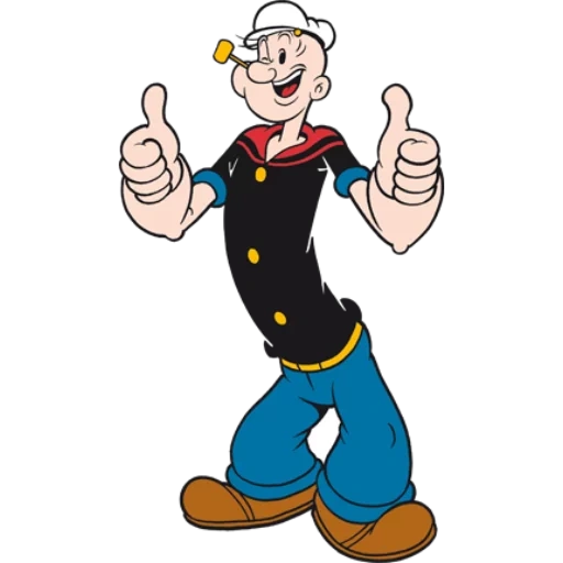 frank vogel papai, espinaca de marinero, dibujos animados de marinero, espinaca de marinero, héroe de la caricatura estadounidense marinero papai