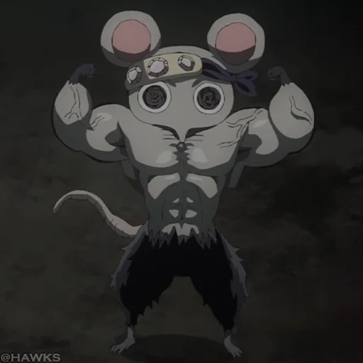 ratones con músculos de anime, ratones con músculos demonios de corte de cuchilla, corte de cuchillas demonio, personajes de anime, anime