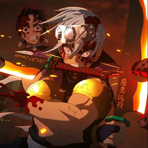 guerra de animación de badas, huevo samurai-legendario, corta la cuchilla del diablo, kimetsu no yaiba yuukaku hen, kimetsu no yaiba devil cutting knife