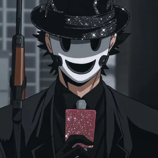 anime sniper, tenkuu shinpan, sniper musk anime, mask of an anime sniper, mr sniper tenkuu shinpan