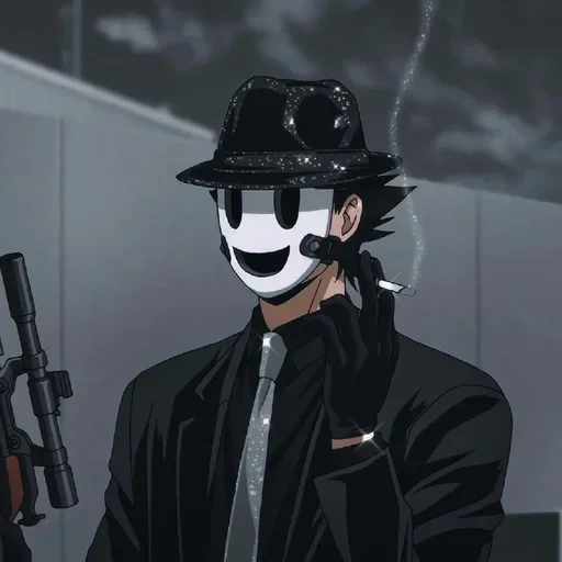 anime, sniper anime, karakter anime, tn sniper anime, tenkuu shinpan mask sniper tinggi
