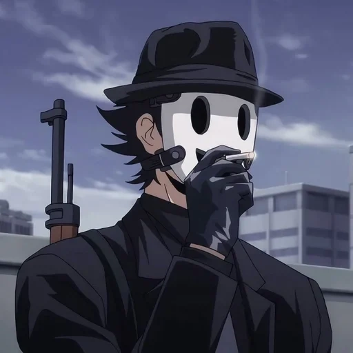 tenkuu shinpan, anime charaktere, mr sniper anime, tianku xinpan böse maske, herr tian kuxin pan scharfschütze