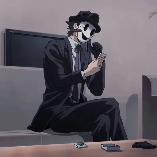 poster, anime guys, poster jepang, anime butler hitam, tenkuu shinpan mask sniper