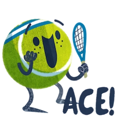 tidak, tenis, emoticon ace