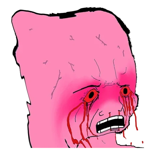 wojak, wojak merah muda, meme marah, wojak screaming, vojak membuka mulutnya