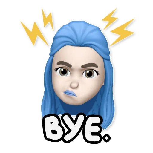 memoji, young woman, emoji girl, watsap with inscriptions, cute illustrations