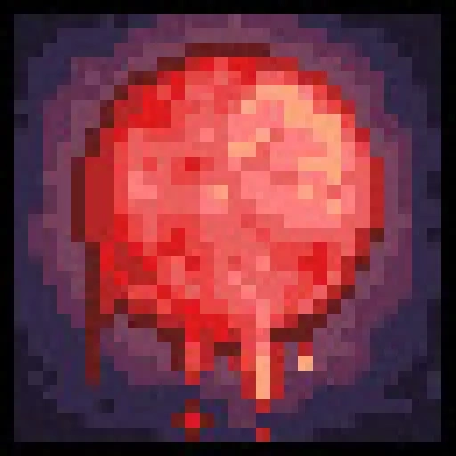 скриншот, игра terraria, пиксель арт орб, кровавая луна террария, terraria кровавая луна