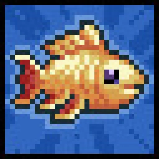 рыба пиксель, пиксельные рыбы, рыба пиксель арт, достижения террария, пиксельная золотая рыбка