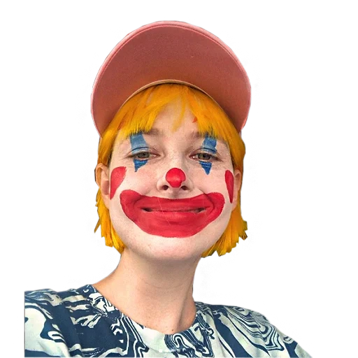 clown, klang machen up, kleiner clown, die make up des kinderclowns, die rote nase des clowns