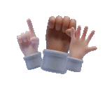 mano, dedo, 3d manual, dedo, guantes de goma