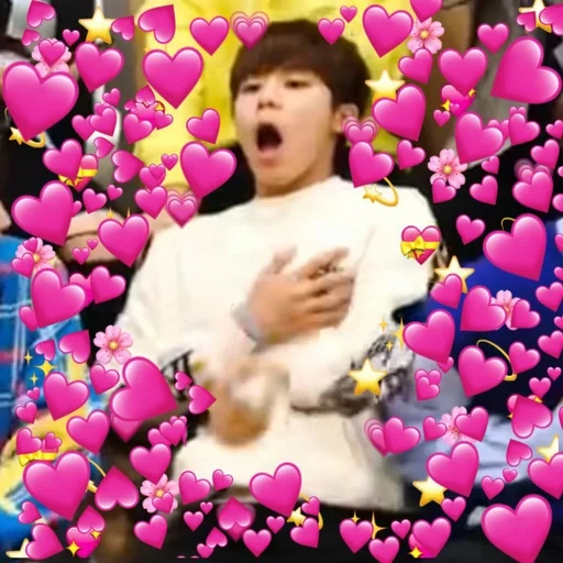 orang asia, chi min park, bts jungkook, bts chonguk emoji, bts qimin heart