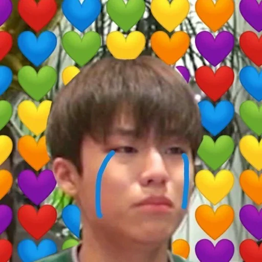 asiatico, jungkook bts, picchi bts love, bts hearts taehyun, molti cuori di meme