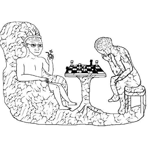 o jogo, xadrez, crianças de xadrez, wojak chess, meme big brain